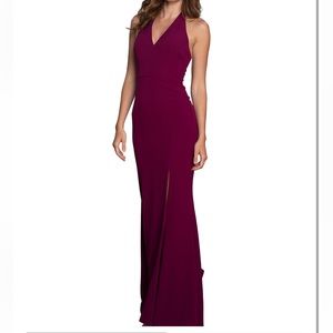 NWT Dress the Population Halter Trumpet Gown Size XL